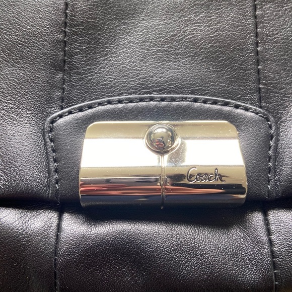 NWOT Coach Black Leather envelope tote. NEW with box. - Picture 4 of 6